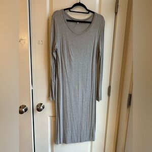 Leith Heather Gray Long Sleeve Dress